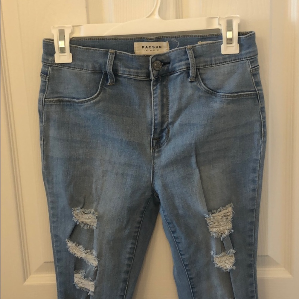 Pacsun Light wash Ripped Skinny Jeans